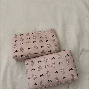 Cute Cosmetic Pouch Set with Perfume Bottle Print